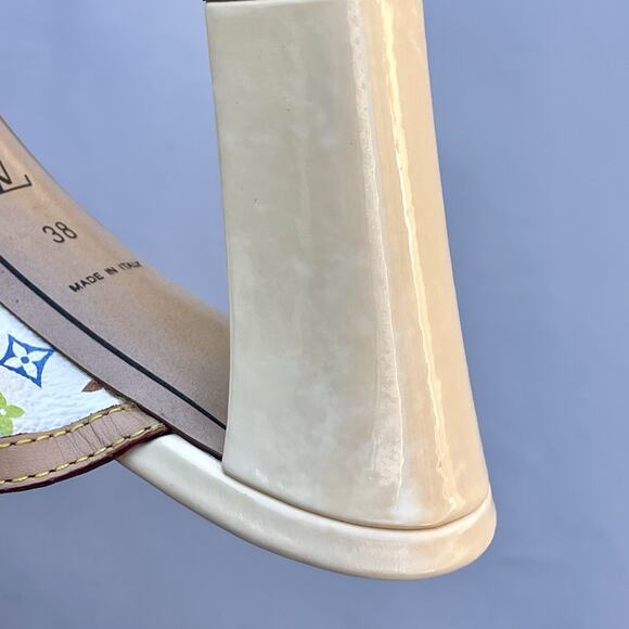 Louis Vuitton Takashi Murakami white multicolor mules Heels size 38 US 8 Sandals - Picture 9 of 9